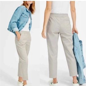 NWT! Everlane The Easy Chino Pants Pull On Elastic Waist Size 14 New Beige Stone